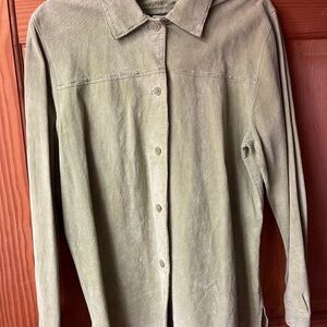 Vintage J Crew Olive Medium Shirt/Jacket Leather Suede
